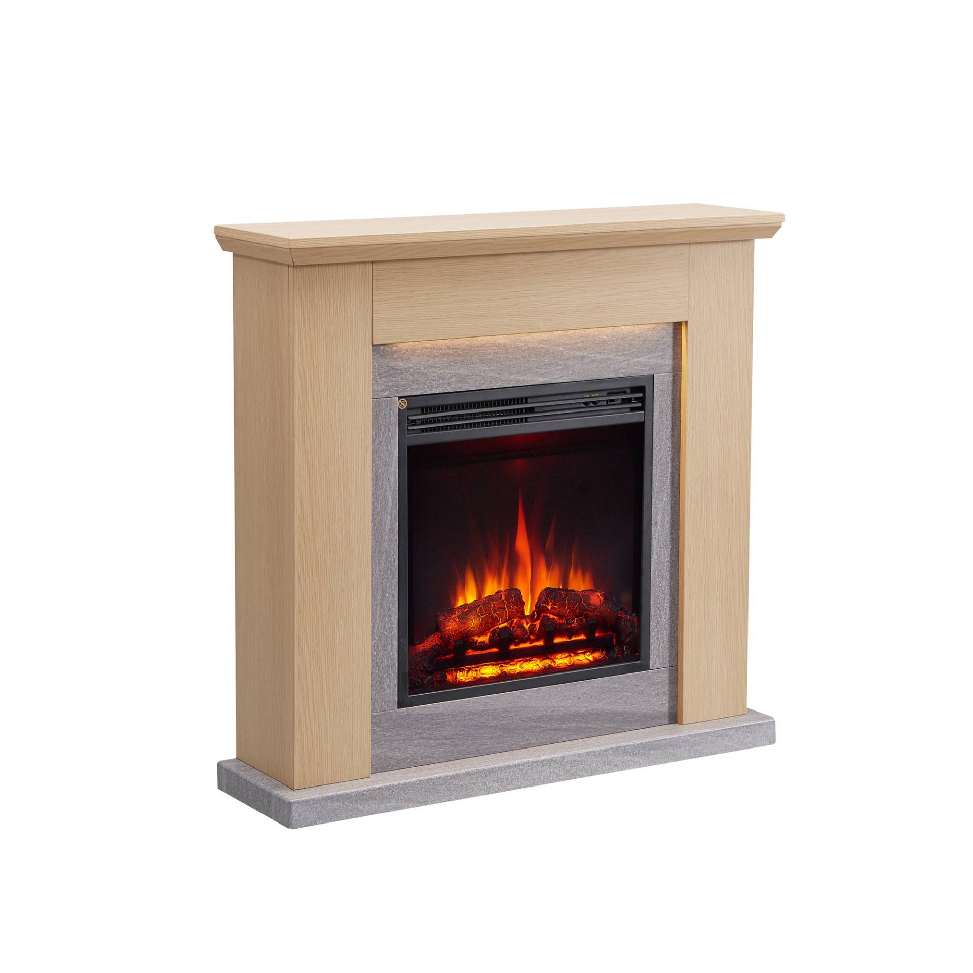 CrownFlame Elektrokamin 'Pandora' helle Eiche 2 kW von CrownFlame