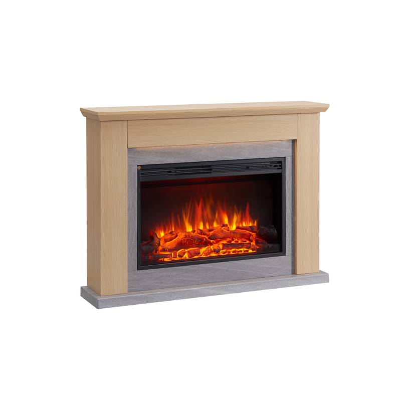 CrownFlame Elektrokamin 'Typhon' hellbraun 2 kW von CrownFlame
