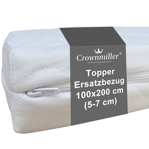 Crownmiller Topperbezug | mit Reißverschluss | weiche Mikrofaser | waschbar 60°C | OEKOTex (100 x 200 cm - für Topper von 5-7 cm) von Crownmiller