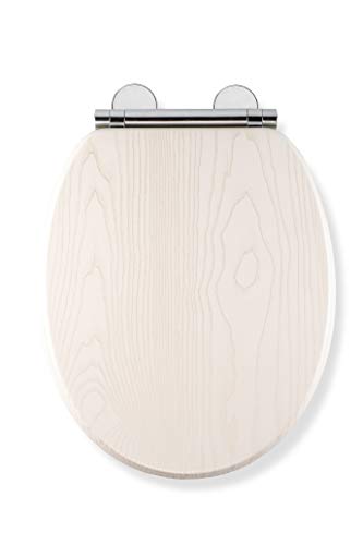 Croydex Always Fits Toilettensitz, einfach anzubringen, Weißes Eichenholz-Effekt., Einheitsgröße von Croydex