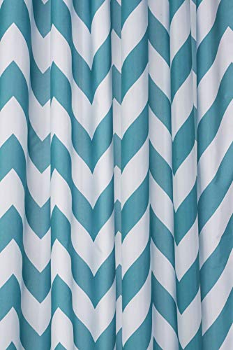 Croydex Aqua Chevron Textil Duschvorhang mit Hygiene 'N' Clean, 1 x 180 x 180 cm von Croydex