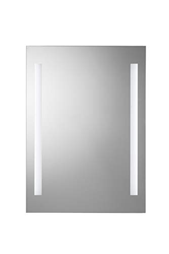 Croydex Beleuchteter Badezimmerspiegel, batteriebetrieben, groß, silberfarben von Croydex