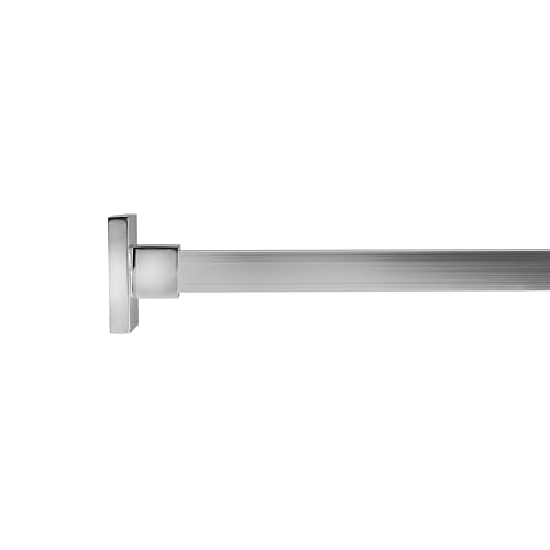 Croydex AD116441 Duschvorhangstange mit Ringen, quadratisch, maximale Länge 2500 mm, Chrom von Croydex