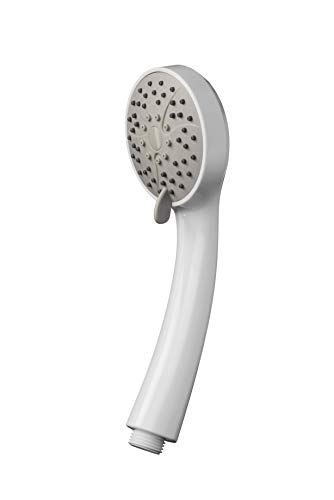 Croydex Essentials Duschkopf mit DREI Funktionen, mit Reinigungsdüsen, Weiß Handbrause, Kunststoff, 198 x 87 x 72.2mm (HxWxD) von Croydex