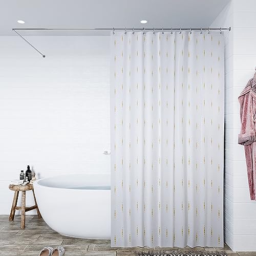 Croydex Gold Dotty Textil-Duschvorhang, wasserabweisend, Hygiene 'N' Clean, 12 Ösen von Croydex