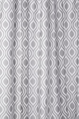 Croydex Medaillon Textil-Duschvorhang mit Hygiene 'N' Clean, grau von Croydex