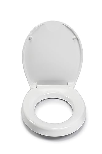 Croydex WL420022H Ramor Toilettensitzerhöhung, 5 cm, antibakteriell, Everfast Befestigungen, Weiß von Croydex