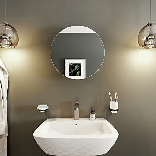Croydex Severn Badezimmer-Hängeschrank aus Edelstahl mit rundem Spiegel von Croydex