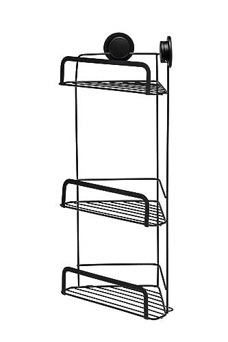 Croydex Stick 'n' Lock Eckkorb, 3 Ebenen, Mattschwarz von Croydex