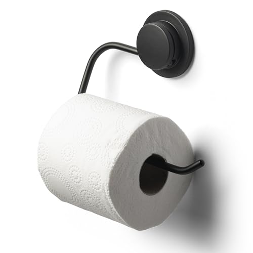Croydex Stick 'n' Lock Toilettenpapierhalter, mattschwarz von Croydex