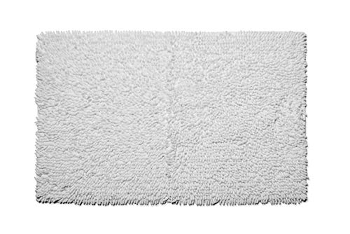 Croydex Super Weiche Gemustert Badteppich mit rutschhemmender Unterseite, Baumwolle, weiß, 1 x 50 x 80 cm von Croydex