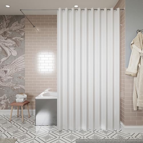 Croydex Textil-Duschvorhang, mit Ösen, Weiß von Croydex