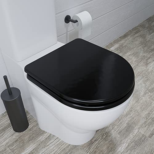 Croydex WL610321H Iseo Toilettensitz, Mattschwarz von Croydex