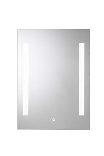 Croydex Henbury Beleuchteter Spiegel, Wandmontage, Spiegel, 3x40x60.5 cm, Glas, Schwarz, Ungerahmt, Glam, Quadratisch, Beleuchtet, Badezimmer von Croydex