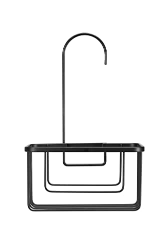 Croydex QM260421 Duschablage mit Haken, Mattschwarz von Croydex