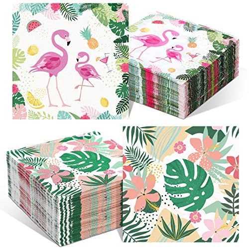 Crtiin 200 Stück Flamingo-Papierservietten, Luau-Dinner-Party-Servietten, tropische Servietten, Einweg-Servietten, Cocktail-Servietten, für Geburtstag, Sommer, Pool, Hochzeit, Babyparty, 12.7x12.7 cm Crtiin 200 Stück Flamingo-Papierservietten, Luau-Dinner-Party-Servietten, tropische Servietten, Einweg-Servietten, Cocktail-Servietten, für Geburtstag, Sommer, Pool, Hochzeit, Babyparty, 12.7x12.7 cm von Crtiin