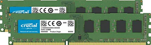 Crucial CT2K25664BD160B 4GB Kit (2GB x 2) Speicher (DDR3L, 1600 MT/s, PC3L-12800, DIMM, 240-Pin) von Crucial