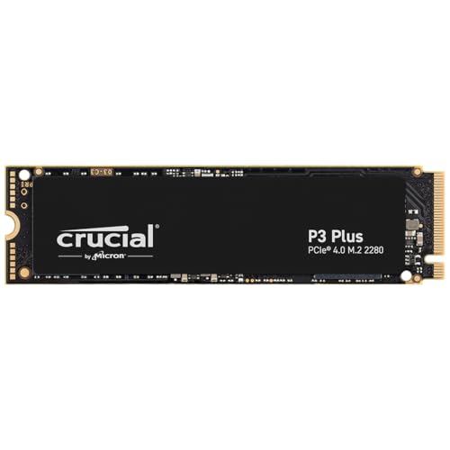 Crucial P3 Plus SSD 4TB M.2 PCIe Gen4 NVMe Interne SSD, 4.800 MB/s Lesen, 4.100 MB/s Schreiben, Kompatibel mit Laptop und Desktop, SSD Festplatte - CT4000P3PSSD801 von Crucial