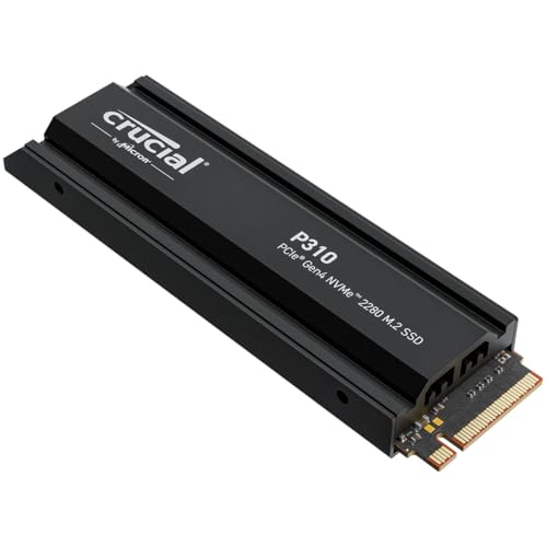 Crucial P310 PS5 SSD 1TB PCIe Gen4 NVMe M.2 Interne Festplatte mit Kühlkörper, bis 7100 MB/s, Gaming für PS5, Desktop PC - CT1000P310SSD5-01 Crucial P310 PS5 SSD 1TB PCIe Gen4 NVMe M.2 Interne Festplatte mit Kühlkörper, bis 7100 MB/s, Gaming für PS5, Desktop PC - CT1000P310SSD5-01 von Crucial