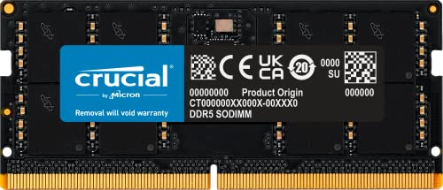 Crucial RAM 24 GB DDR5 5600 MHz (oder 5200 MHz oder 4800 MHz) Laptop-Speicher CT24G56C46S5 von Crucial