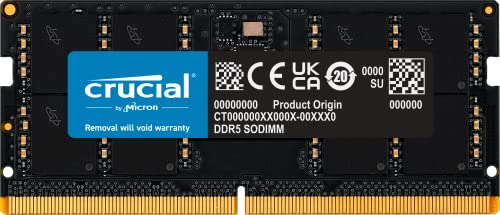 Crucial RAM 32GB DDR5 5600MHz (oder 5200MHz oder 4800MHz) Laptop Arbeitsspeicher CT32G56C46S5 von Crucial