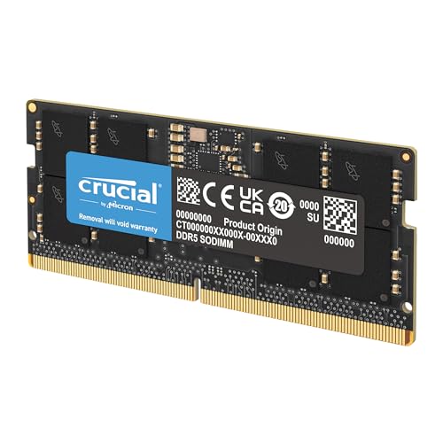 Crucial DDR5 RAM 32GB 5600MHz SODIMM, Arbeitsspeicher für Laptop/Notebook, Mini PC (auch 5200MHz / 4800MHz) CL46 - CT32G56C46S5 von Crucial