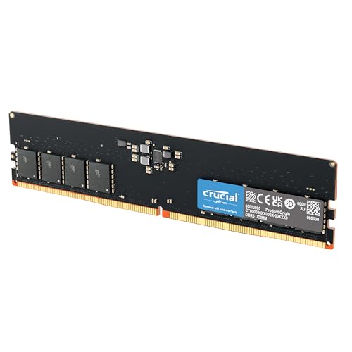 Crucial DDR5 RAM 8GB 5600MHz, PC Computer Arbeitsspeicher, (auch 5200MHz / 4800MHz) CL46 - CT8G56C46U5 von Crucial