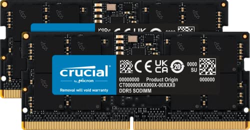 Crucial RAM 16GB Kit (2x8GB) DDR5 4800MHz CL40 Laptop-Speicher CT2K8G48C40S5 von Crucial