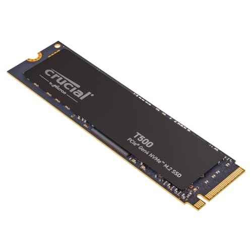 Crucial T500 SSD 4TB PCIe Gen4 NVMe M.2 Interne Festplatte, bis 7000 MB/s, TLC NAND, kompatibel mit Laptop und Desktop, Microsoft DirectStorage - CT4000T500SSD3 Crucial T500 SSD 4TB PCIe Gen4 NVMe M.2 Interne Festplatte, bis 7000 MB/s, TLC NAND, kompatibel mit Laptop und Desktop, Microsoft DirectStorage - CT4000T500SSD3 von Crucial
