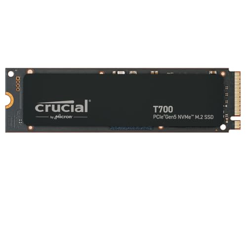 Crucial T700 4TB Gen5 NVMe M.2 SSD - Bis zu 12.400 MB/s - DirectStorage-fähig - Gaming, Fotografie, Videobearbeitung & Design - Internes Solid State-Laufwerk - CT4000T700SSD3 von Crucial
