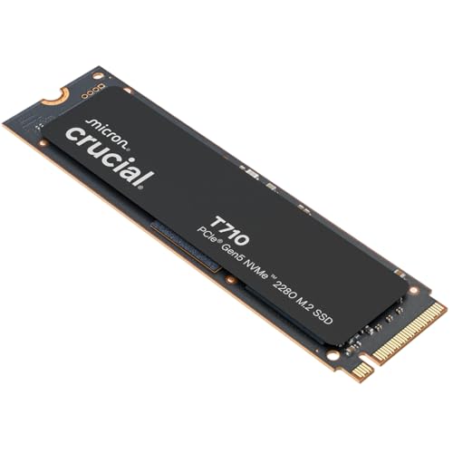 Crucial T710 SSD 2TB M.2 NVMe PCIe 5.0 x4 Gen5, bis zu 14.500 MB/s Lesen, 13.800 MB/s Schreiben, für Laptop und Desktop PC, TLC NAND, Interne Festplatte - CT2000T710SSD8-01 Crucial T710 SSD 2TB M.2 NVMe PCIe 5.0 x4 Gen5, bis zu 14.500 MB/s Lesen, 13.800 MB/s Schreiben, für Laptop und Desktop PC, TLC NAND, Interne Festplatte - CT2000T710SSD8-01 von Crucial