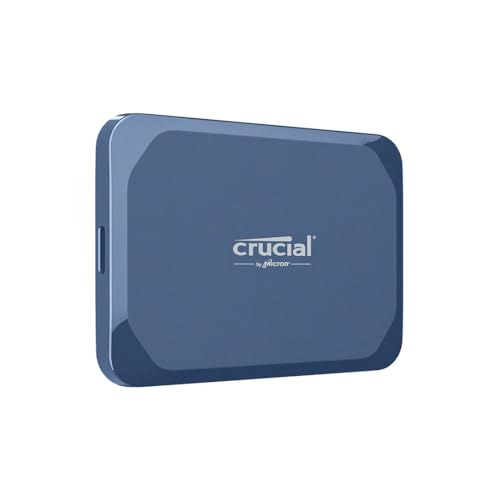 Crucial X10 8TB Externe SSD Festplatte, bis zu 2.100MB/s, USB-C 3.2 Gen2, IP65 Wasser- und Staubgeschützt, Portable SSD für Mac, PC, Smartphone und Spielkonsole, Blau matt - CT8000X10SSD9-02 von Crucial