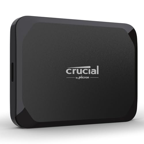 Crucial X9 1TB Externe SSD Festplatte, bis zu 1050MB/s, kompatibel mit PC, Mac und Spielekonsolen, USB-C 3.2, Portable SSD - CT1000X9SSD902 von Crucial