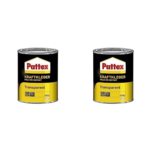 Pattex Kraftkleber Transparent, extrem starker Kleber für höchste Festigkeit, Alleskleber für den universellen Einsatz, hochwärmefester glasklarer Klebstoff, 1 x 650g (Packung mit 2) von Crucial