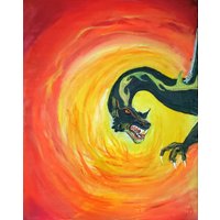 8x10 Drache Auf Flammen Druck, Sci Fi Fantasy Malerei, Fabelwesen Kunst, Drachen Wandbehang, Nerdy Geschenk Für Ihn 8x10 Drache Auf Flammen Druck, Sci Fi Fantasy Malerei, Fabelwesen Kunst, Drachen Wandbehang, Nerdy Geschenk Für Ihn von CrumksCreations