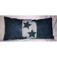 Echtes Leder-Lendenkissen, Akzentkissen, Lederkissen, Sternakzentkissen-Leder-Daunen-Feder-Wurfkissen von CrushedOnLeather