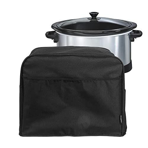 Crutello Schmortopf-Abdeckung, wasserdicht, Staubschutz für kleine Geräte, 47,2 x 21,6 x 29,8 cm, schwarz, kompatibel mit Hamilton Beach 6, 7 oder 8 Quart Slow Cooker von Crutello