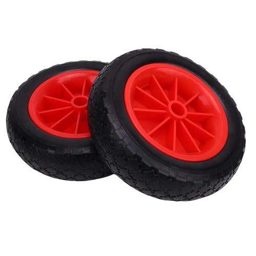 Cryfokt 10-Zoll-Vollreifen, 2er-Pack Kajakwagenräder, 0,87 Zoll Mittelachsendurchmesser, Kajakwagen-Reifenrad Als Ersatz für Kanuwagenwagen, PU-Gummikonstruktion von Cryfokt