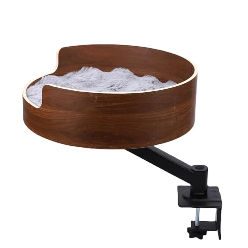Cryfokt 40x40x13 cm Holzschreibtisch Nest-Katzenbett, 360 ° Cat Desk mit Schwimmendem Design, Lagerlager 5-8 Kg, Platzsparende Katzen-Hängematten-Nest-Schreibtisch für Zuhause, von Cryfokt