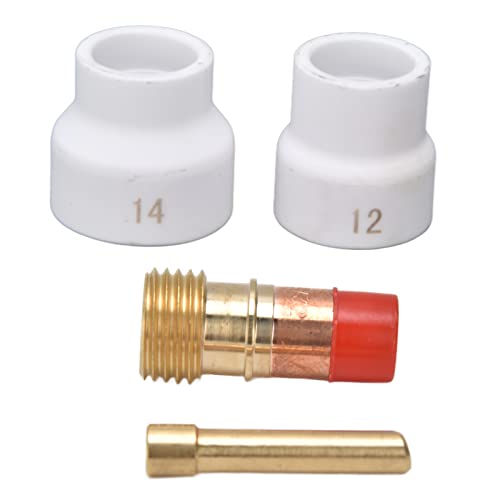 Cryfokt 4pcs TIG -Schweißschweißfackelgaslinse für WP 17 18 26 TIG -Fackelschweißzubehör, Tiggaslinsen -Collet -Karosserie, Hochtrefflich Anwendbares TIG -Gaslinsen -Kit mit von Cryfokt