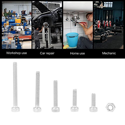 Cryfokt Bolzen und Muttern Kit, M2 304 Edelstahl mit Kasten Hohe Härte Sechskantbuchse für Elektronikkonstruktion Home Factory Machinery Industry von Cryfokt