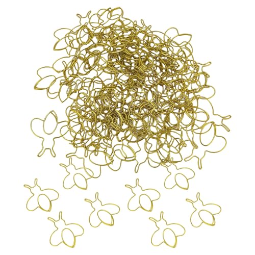 Cryfokt Cartoon -Bienenpapier Clips, Verzierung Helles Multi Funktionaler Bienenpapier -Lesezeichen Clips mit Transparenter Box für die Schule (GOLD) von Cryfokt