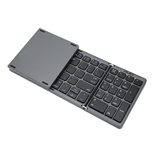 Cryfokt Faltbare -Tastatur, Typ-C-Schnittstelle, Taschenformat, Tastatur, ABS-Material, 81 Tasten, Batteriebetrieben, für Tablet von Cryfokt