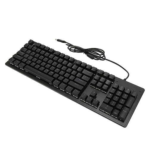 Cryfokt Gaming-Tastatur, Kabelgebundener USB-Anschluss, 104 Tasten, Computertastatur für Familie (Grüner Schalter (Schwarze Tastenkappen)) von Cryfokt
