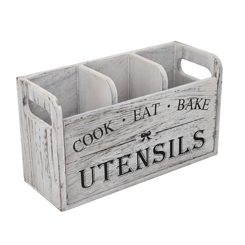 Cryfokt Holz Utensil Organizer, Utensilienhalter Bewegbar für das Tabellengeschirr von Cryfokt
