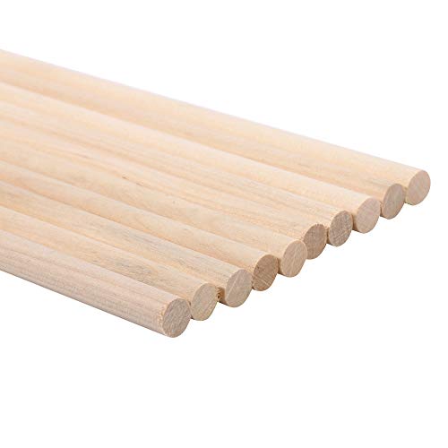 Cryfokt Holzkünste Bastelstöcke, Glatte Stick Dübel Stangenstangen Hartholzstangen Kunststangen Holzstangen 10pcs 30 Cm Lang DIY Wood Rod, Holzdübelstangen 10pcs Holzrunde Stöcke für Musikklasse für von Cryfokt
