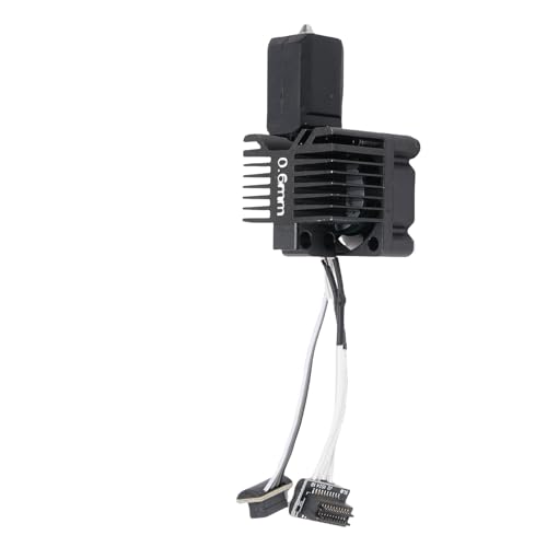 Cryfokt Hotend Zusammen Gebauter Extruder-Druckkopf-Kit für Lab P1P P1S, Integrierte Düse Hot End mit 0,6mm Düse, Kühl Lüfter Heizblock Therm Istor, Temperatur Regelung von Cryfokt