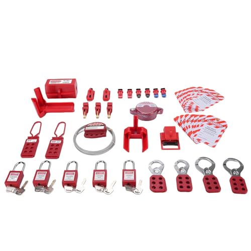 Cryfokt Industrial Lockout Tagout -Kit, Lock -Out -Kits Electrical mit Sicherheitsvorhängeschloss, Gruppen -Lockout -HaSps, Lock -Out -Tags für Sichere Elektrische Aussperrungen, S01 Cryfokt Industrial Lockout Tagout -Kit, Lock -Out -Kits Electrical mit Sicherheitsvorhängeschloss, Gruppen -Lockout -HaSps, Lock -Out -Tags für Sichere Elektrische Aussperrungen, S01 von Cryfokt