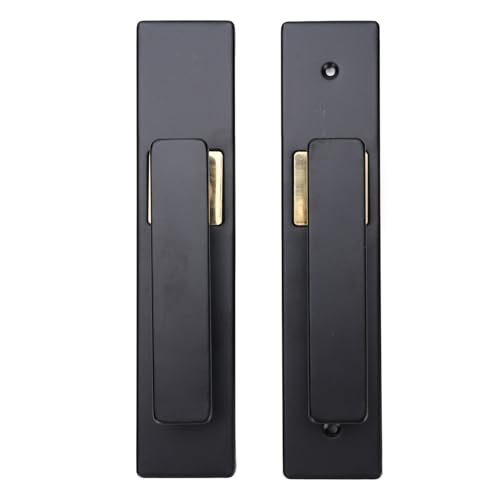 Cryfokt Keyed Entry Türhebel Griff Set, Stille Innenraum Außenleichte Keyed -Eingangstür Schloss Hebel Aluminium Legierung Komplett für Schlafzimmer (schwarz+gold) von Cryfokt