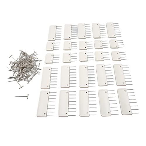 Cryfokt Knit Blocking Comb, Einfaches Nähen Ausreichend Mengen Stricken Blockierstift Kit Tragbare Zeitsparung für Nadelprojekte von Cryfokt
